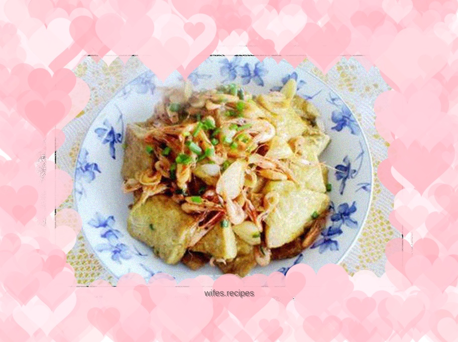A treasure for children and women - braised tofu with shrimps