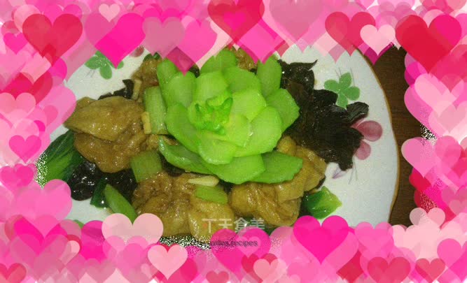 Fungus fried with oil and gluten