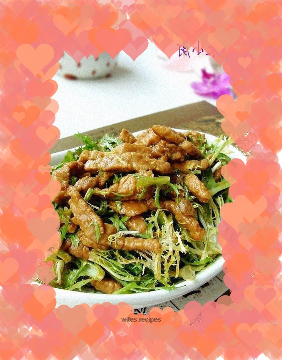 Shredded pork with bitter chrysanthemum sauce