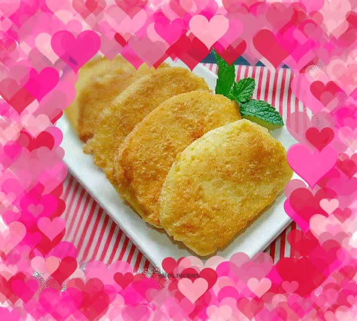 Egg fried steamed bun slices