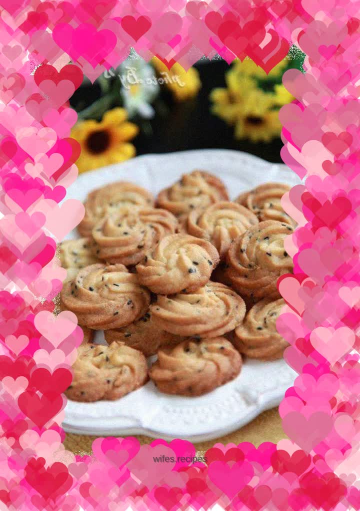 Black sesame cookies---crispy and delicious afternoon tea