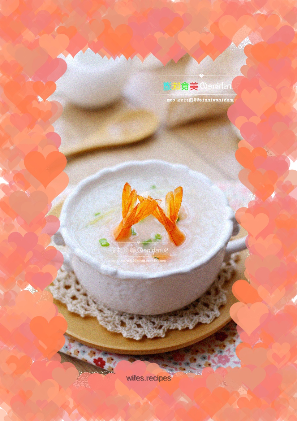 Who would mind adding something fresh—scallops and shrimp porridge