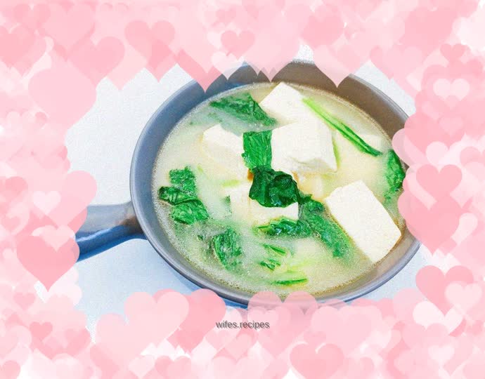 Cabbage and tofu soup