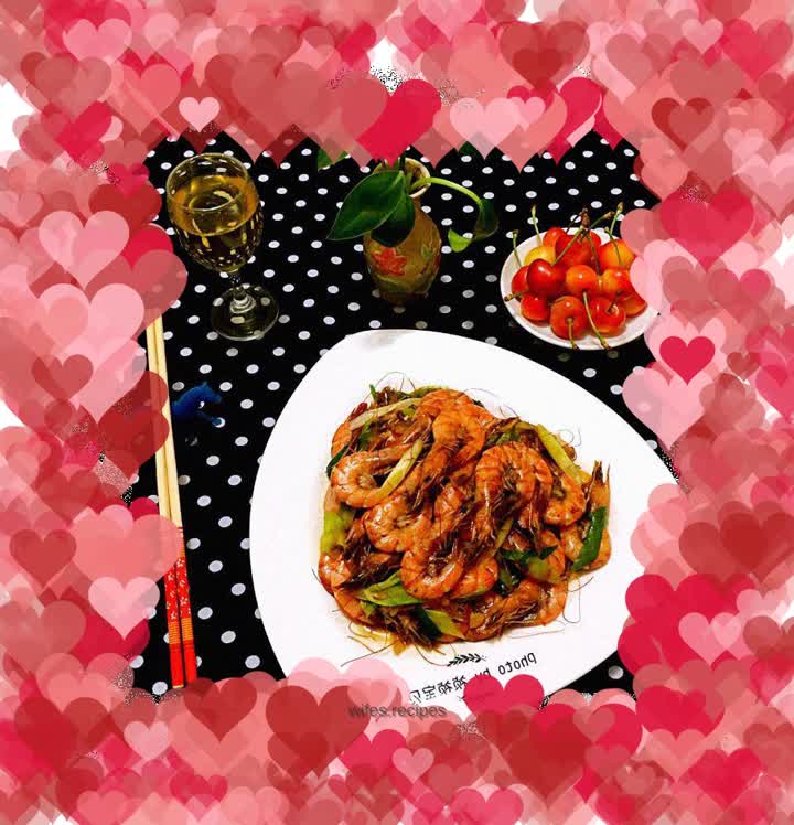 Stir-fried shrimp with chives
