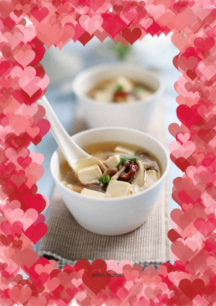 Tofu and mushroom soup