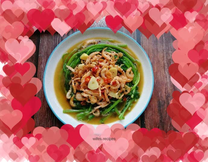 Kuaishou stir-fry: small red shrimps and chrysanthemum chrysanthemum