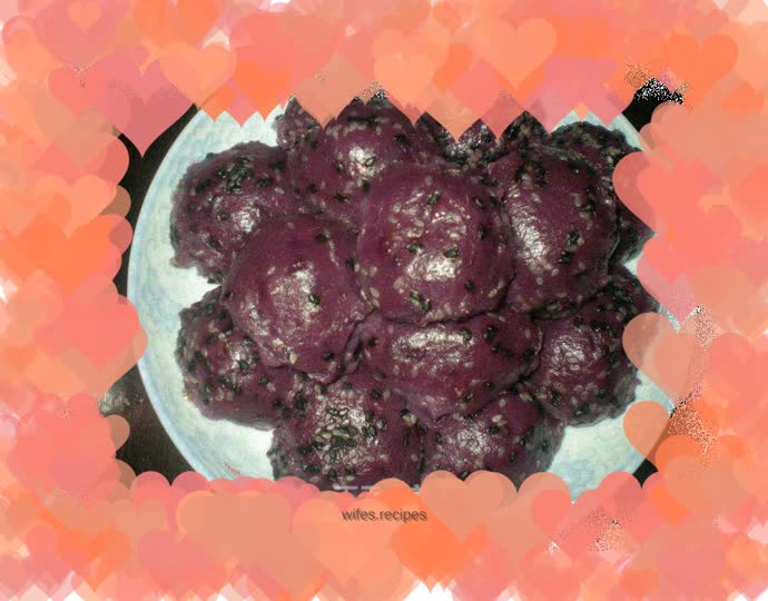 Purple sweet potato, peanut and sesame cake