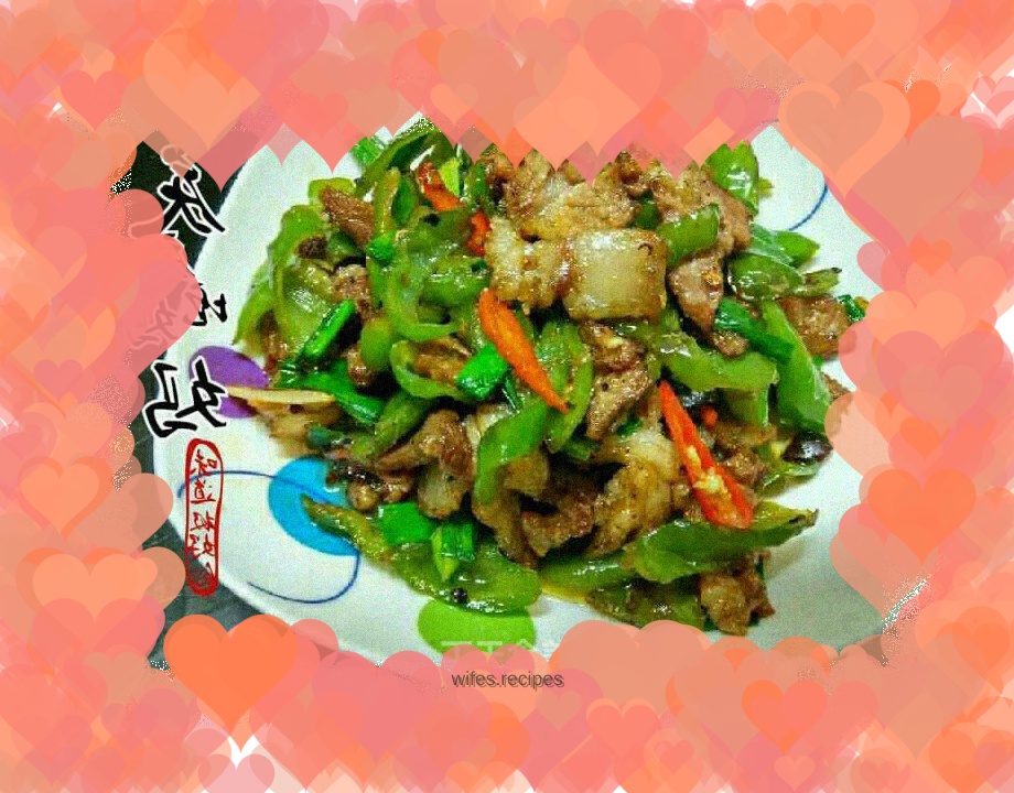 Twice-cooked pork with double peppers