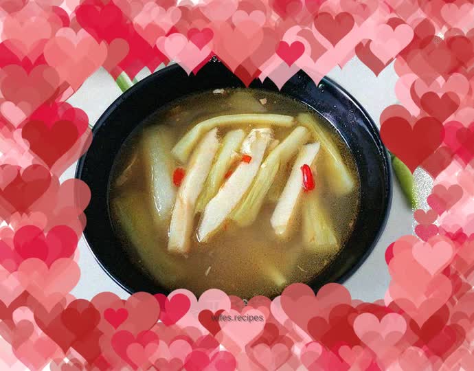 Sour bamboo shoots and boiled taro stalks