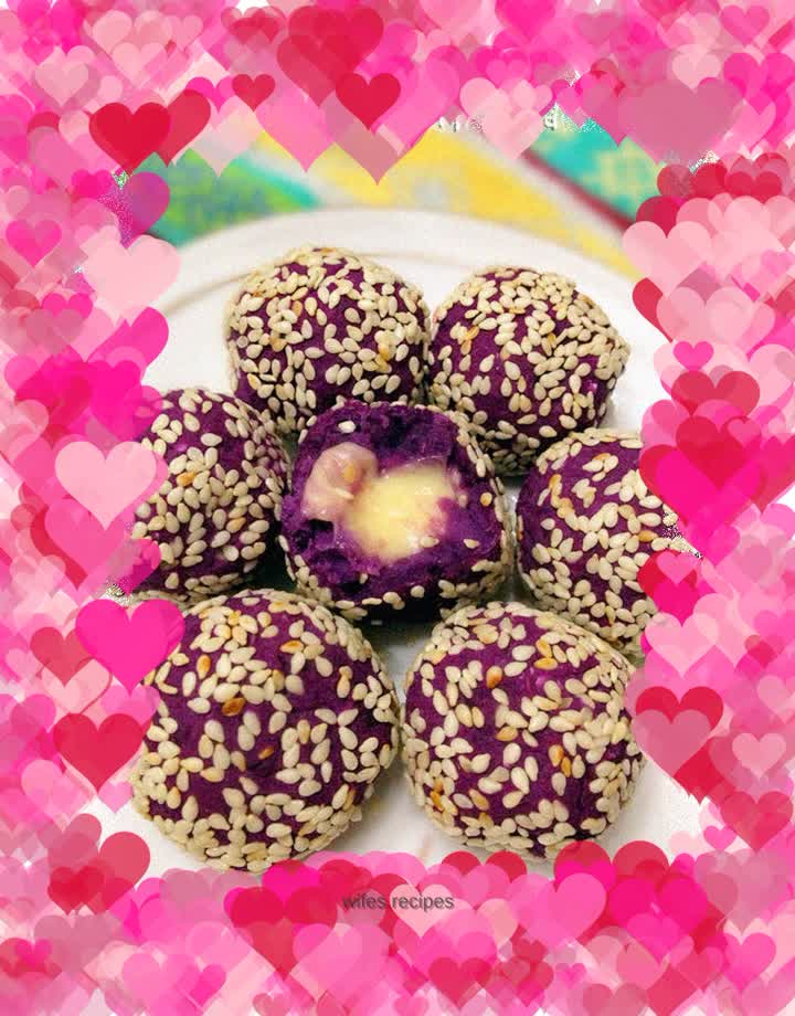 Romantic Dessert----Chicken Purple Sweet Potato Balls