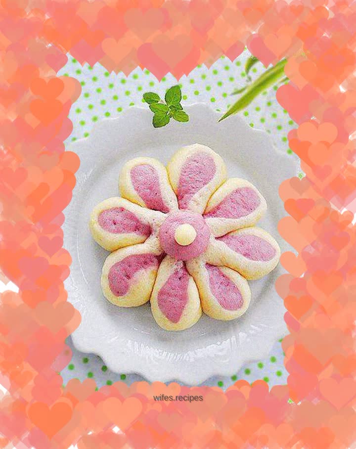Two-color flower steamed buns