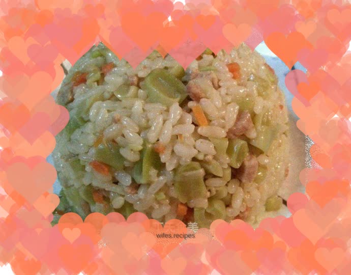 Rice cooker with minced pork and beans