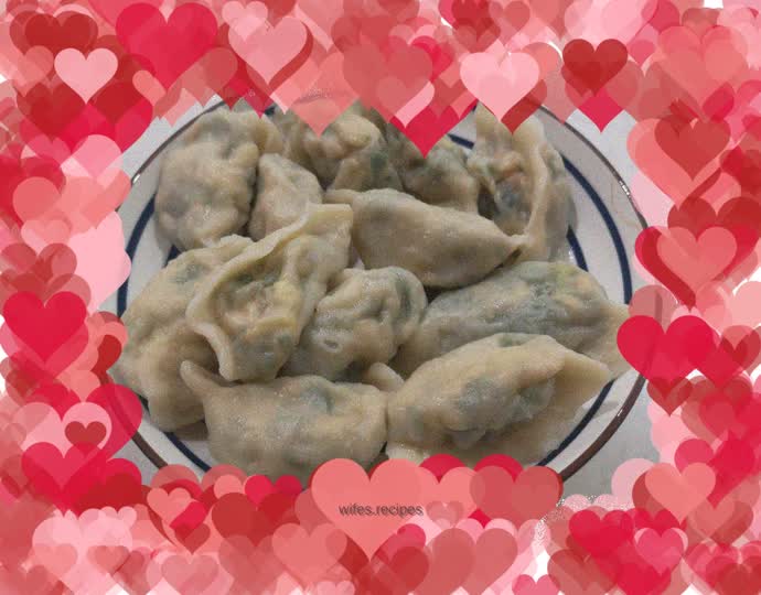 Leek, egg and shrimp dumplings