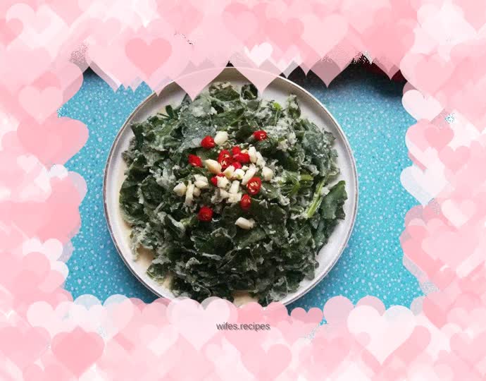 Steamed daikon leaves