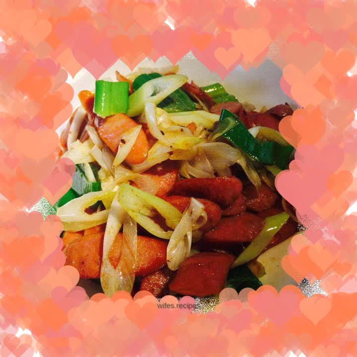 Stir-fried sausage