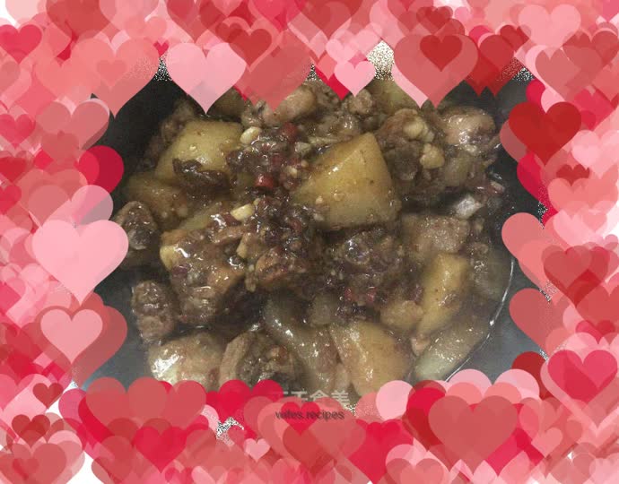 Chicken nuggets stewed with potatoes