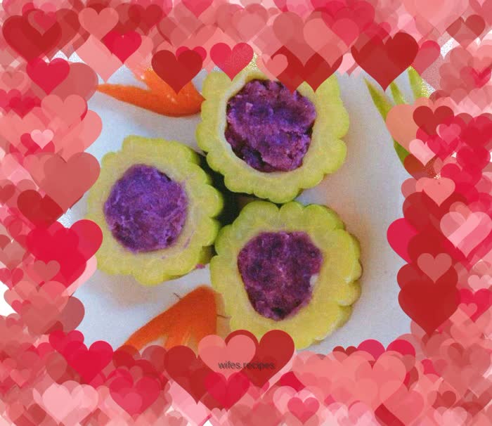 Bitter Melon Stuffed Purple Sweet Potato