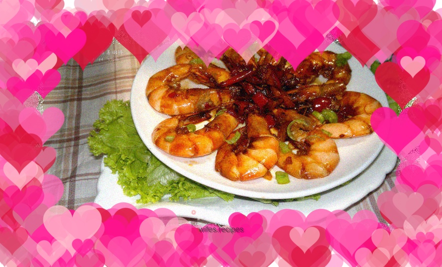 Shrimp with chopped pepper