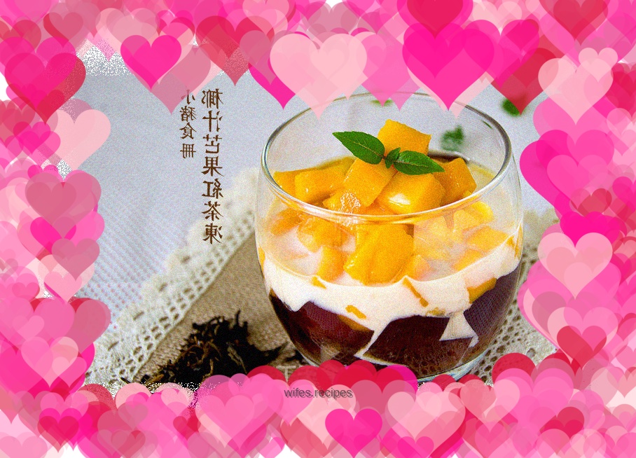 The taste of summer [Coconut Mango Black Tea Jelly]