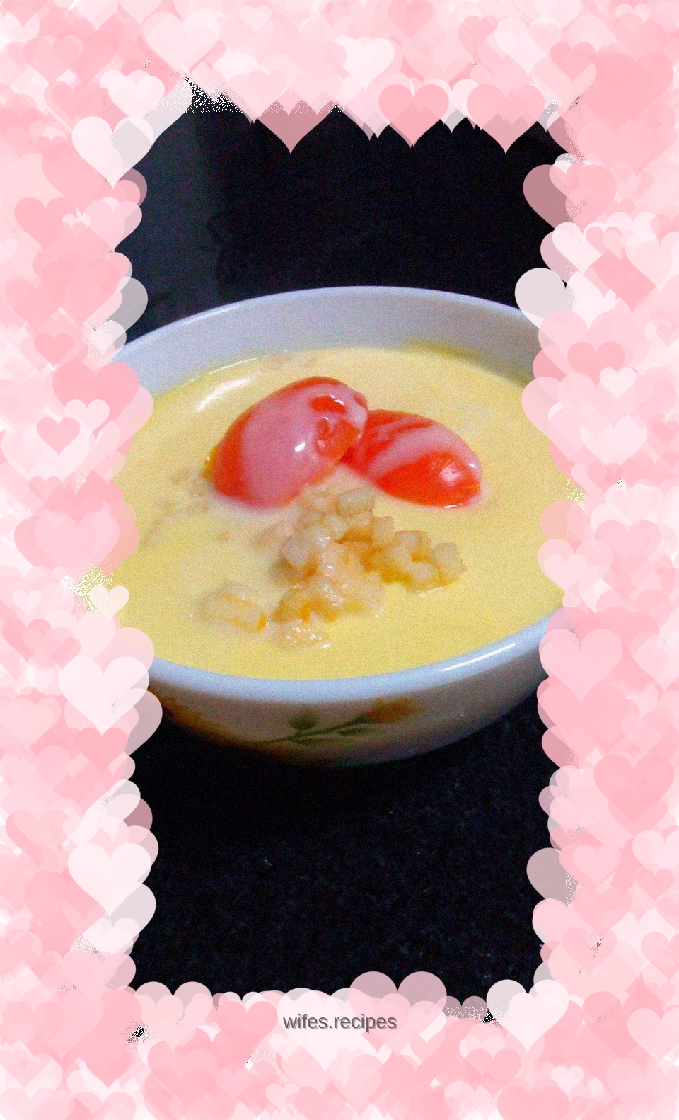 Apple milk steamed egg