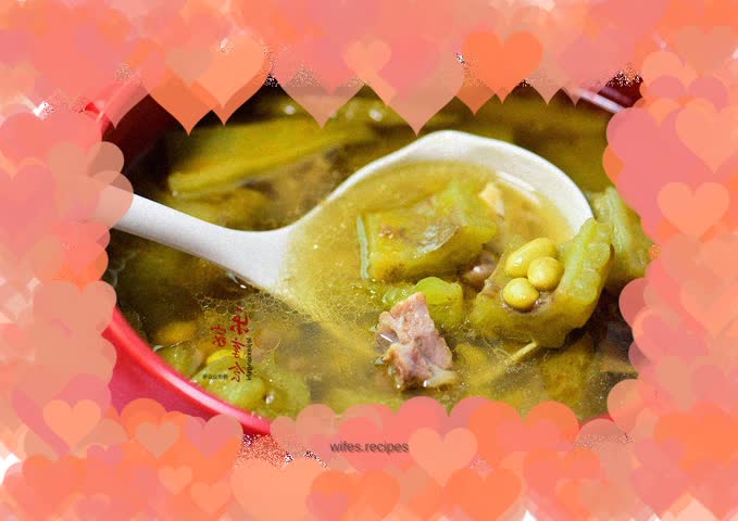 Edamame and Bitter Melon Soup