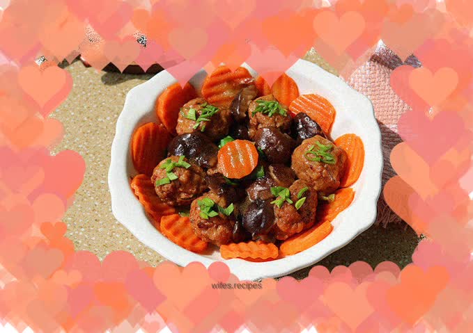 Roasted Pork Meatballs with Shiitake Mushrooms