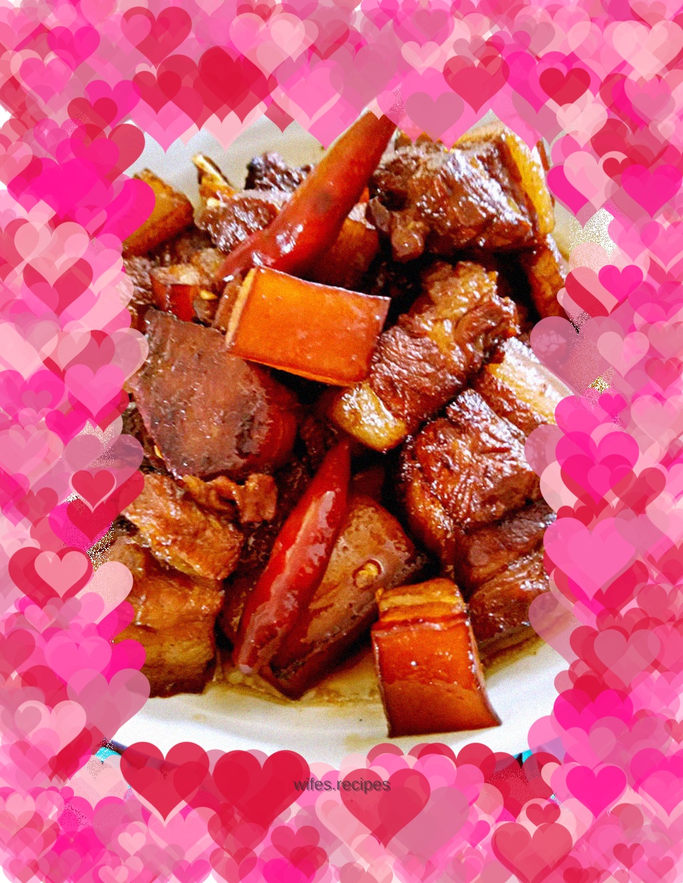Oil-free version of braised pork