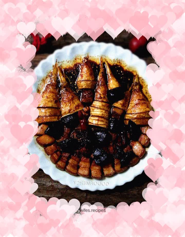 The princess dream in a girl’s heart = the best farm food that challenges the tongue = braised pork and winter bamboo shoots
