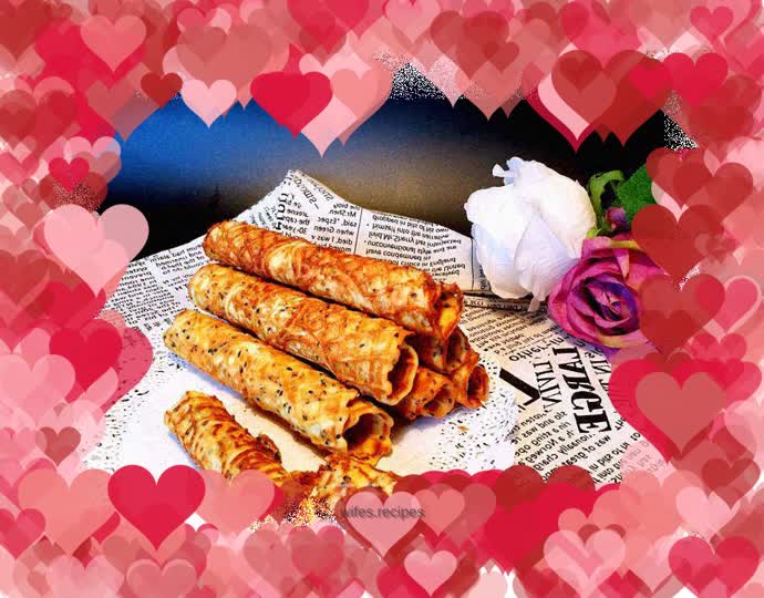 Black sesame egg roll