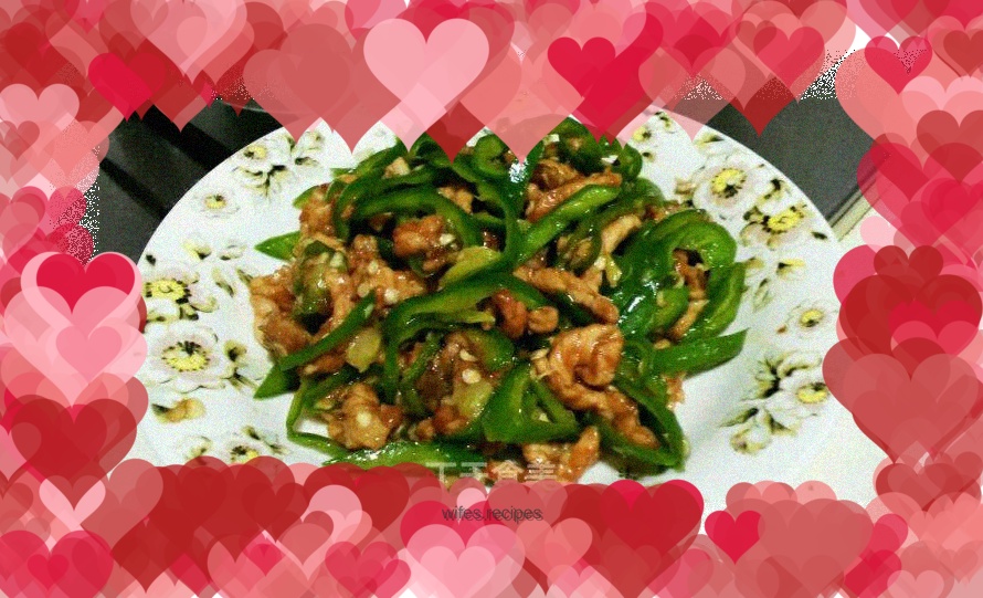Shredded pork with green pepper