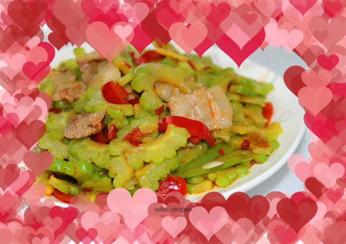 Stir-fried bitter melon with chopped pepper