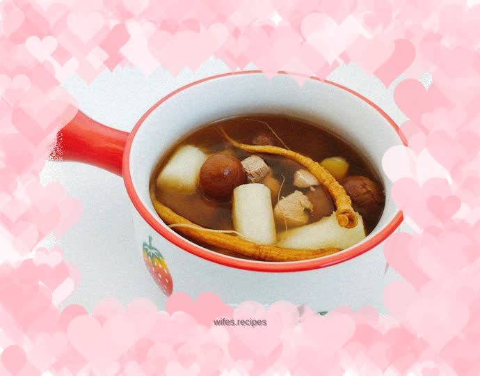 Ginseng, longan, yam and lean meat soup