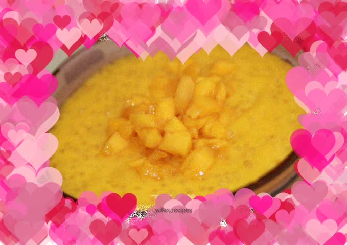 Mango Sago Sauce - Crystal clear sago, the source of coolness in summer