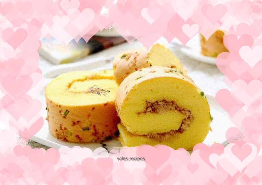 Meat floss cake roll