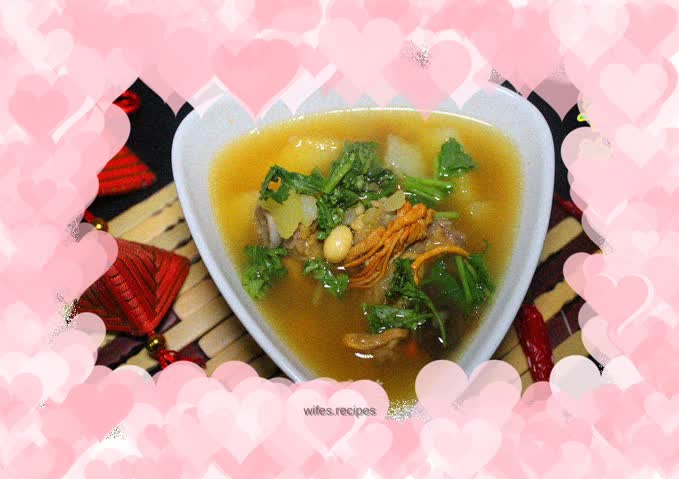 Yam, pork ribs and wolfberry nourishing soup