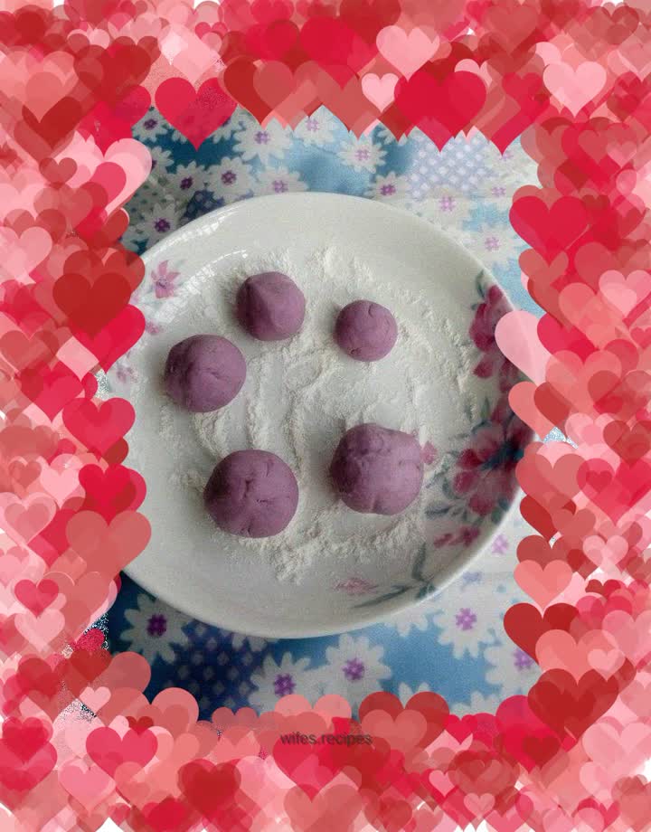 Purple potato and red bean balls