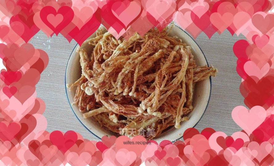 Fried Enoki Mushrooms