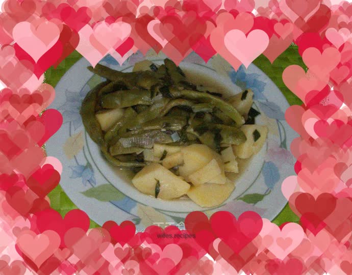 Stewed beans with potatoes