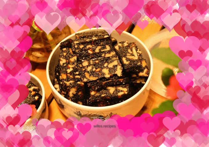 Homemade donkey hide gelatin walnut cake