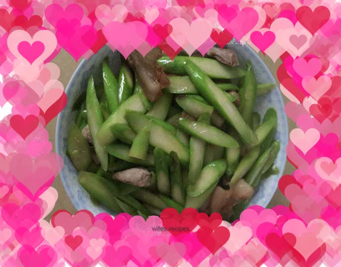 Stir-fried asparagus with pork belly