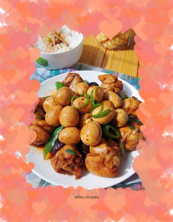 Roasted chicken wings with quail eggs