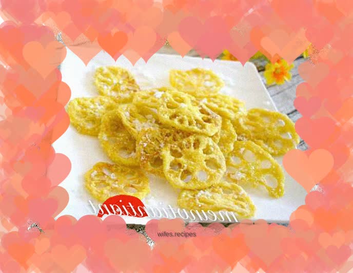 Fried lotus root slices