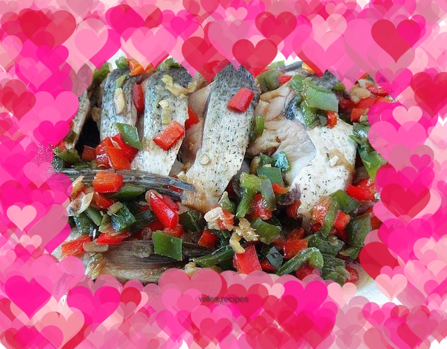 Grilled fish with double pepper