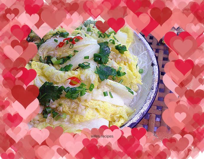 Steamed cabbage with garlic vermicelli