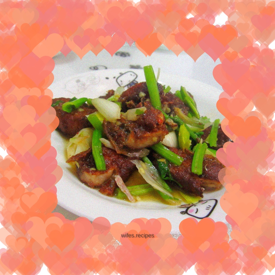 Garlic and celery braised bacon