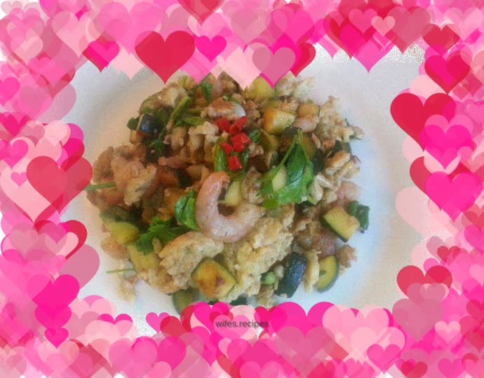 Zucchini, Egg and Shrimp
