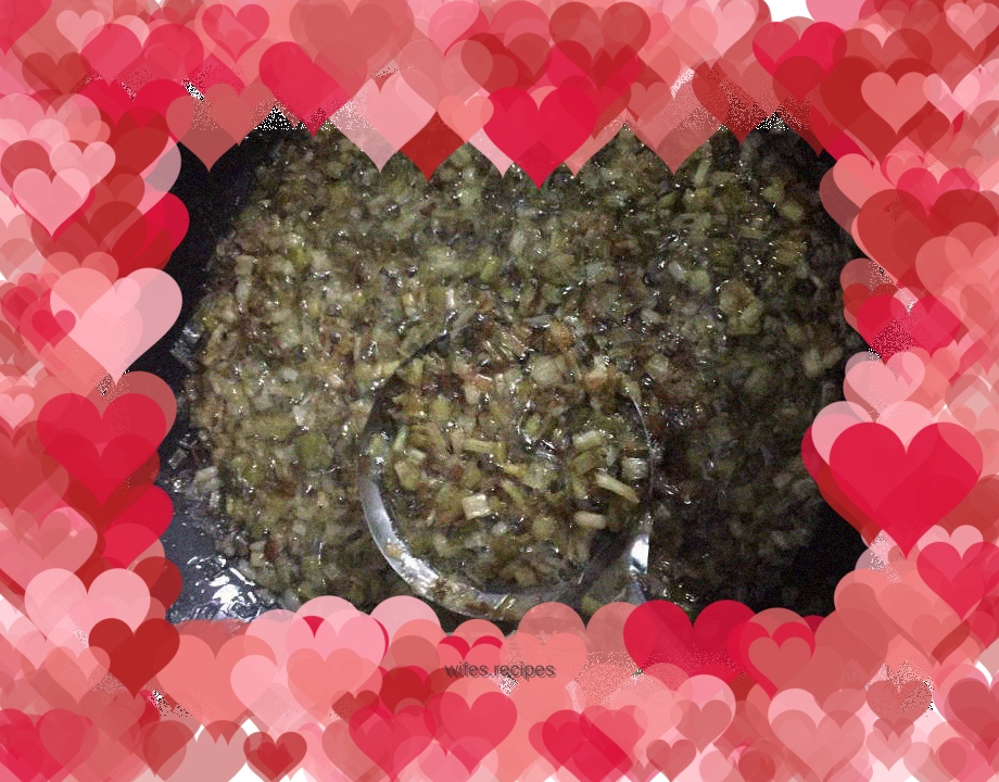 Lard, chopped green onion