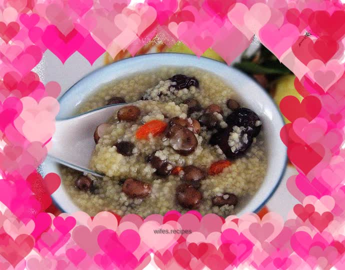 Yam, bean and millet porridge