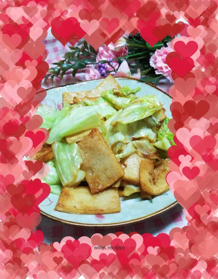 Stir-fried cabbage with fish, tofu