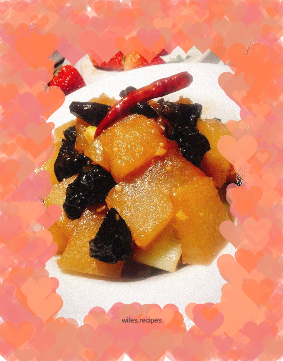 Grilled winter melon with green onions